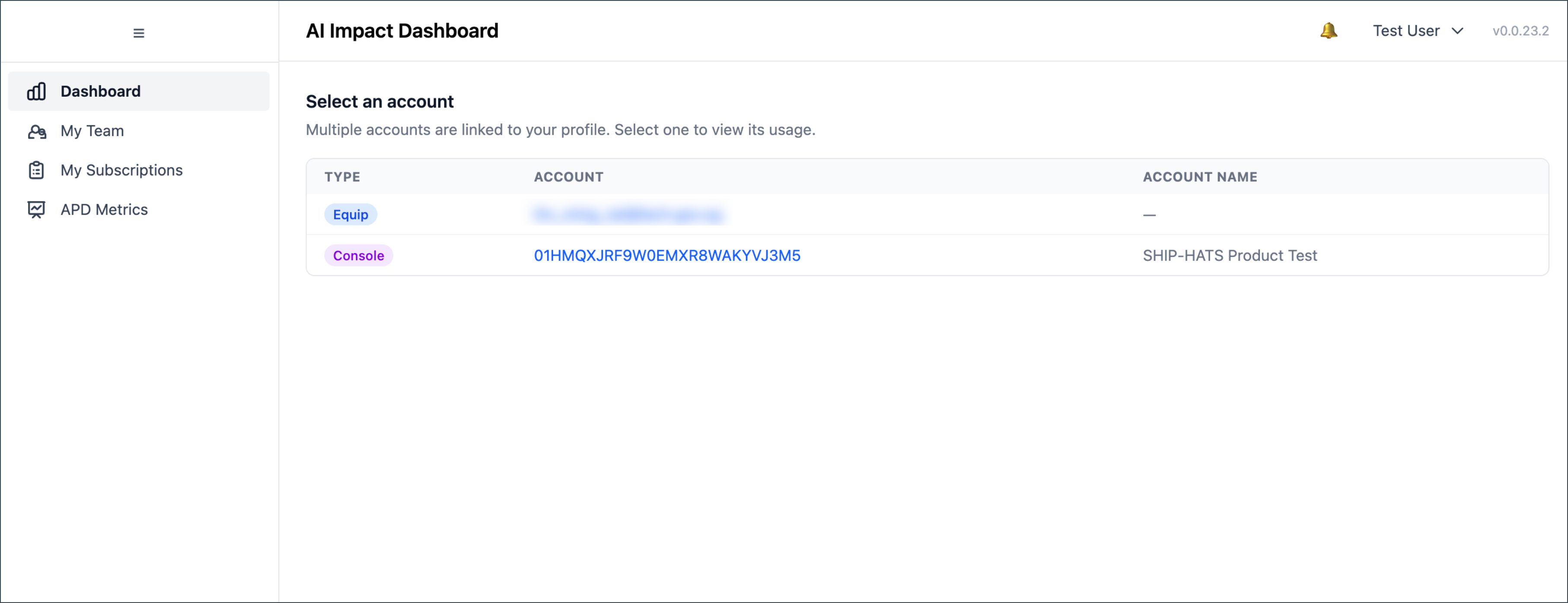 Account selector