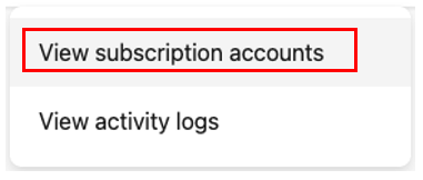 Navbar Subscription Accounts Menu