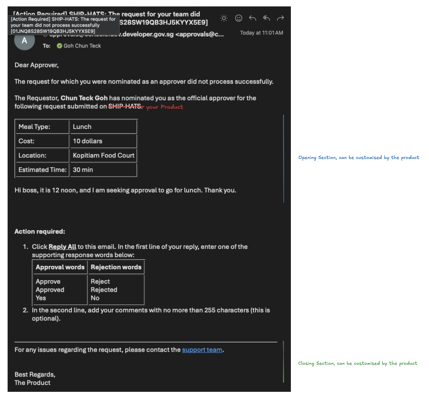 Invalid Reply Example