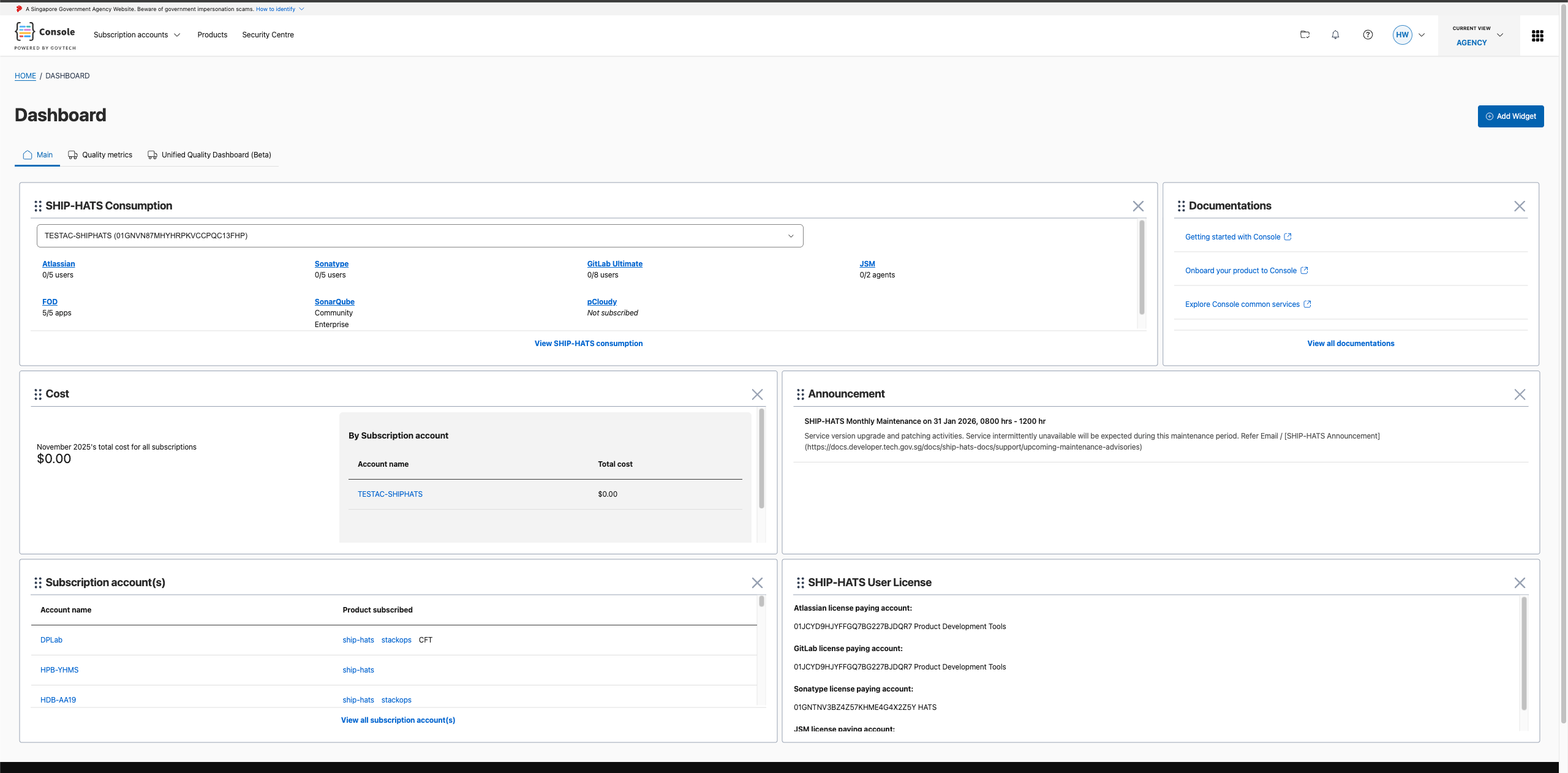 Landing Zone Dashboard Overview
