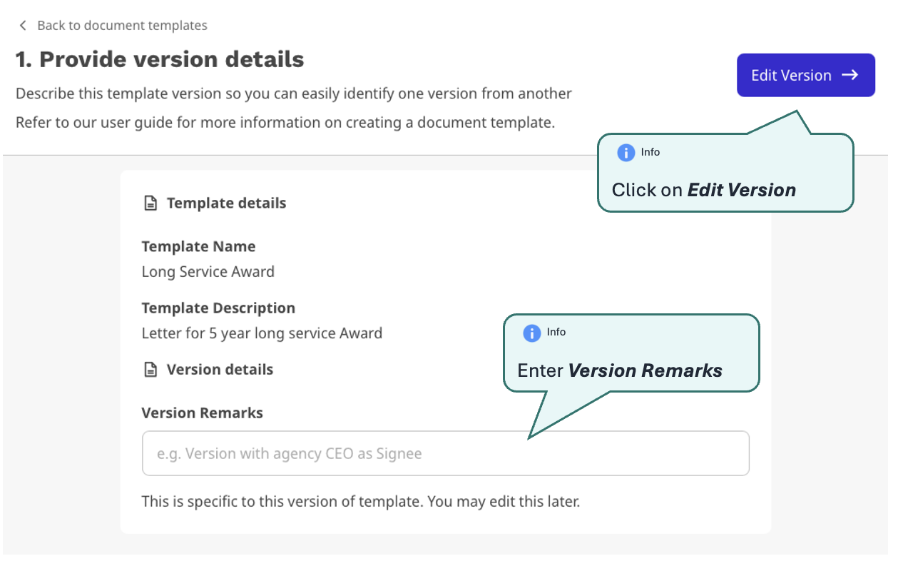 Provide Version Details