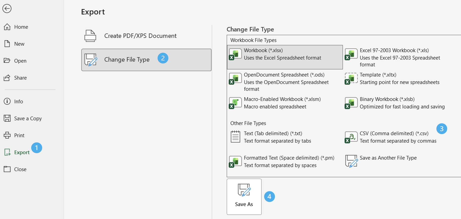 Exporting from Excel to CSV