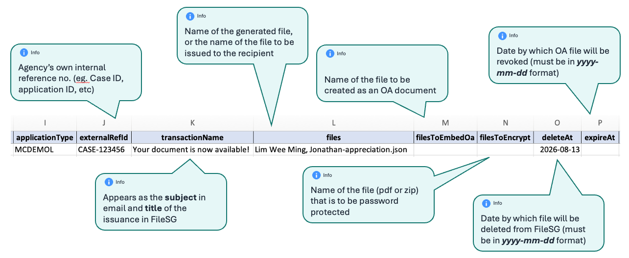 Sample of details for file