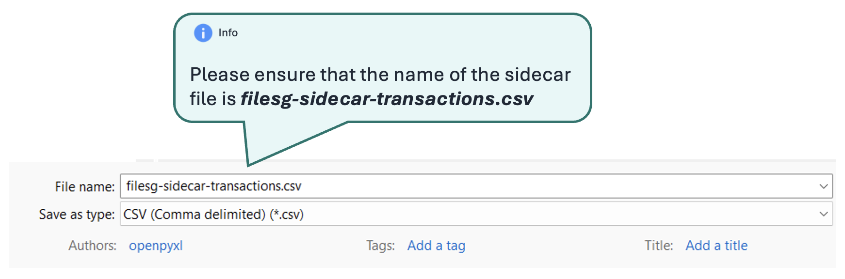 Sidecar file name