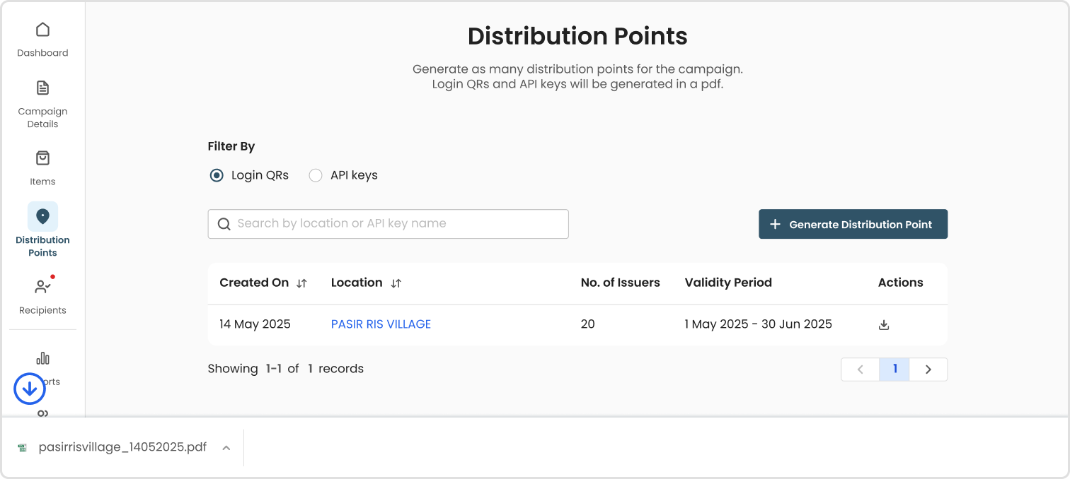 Login QRs Download Example
