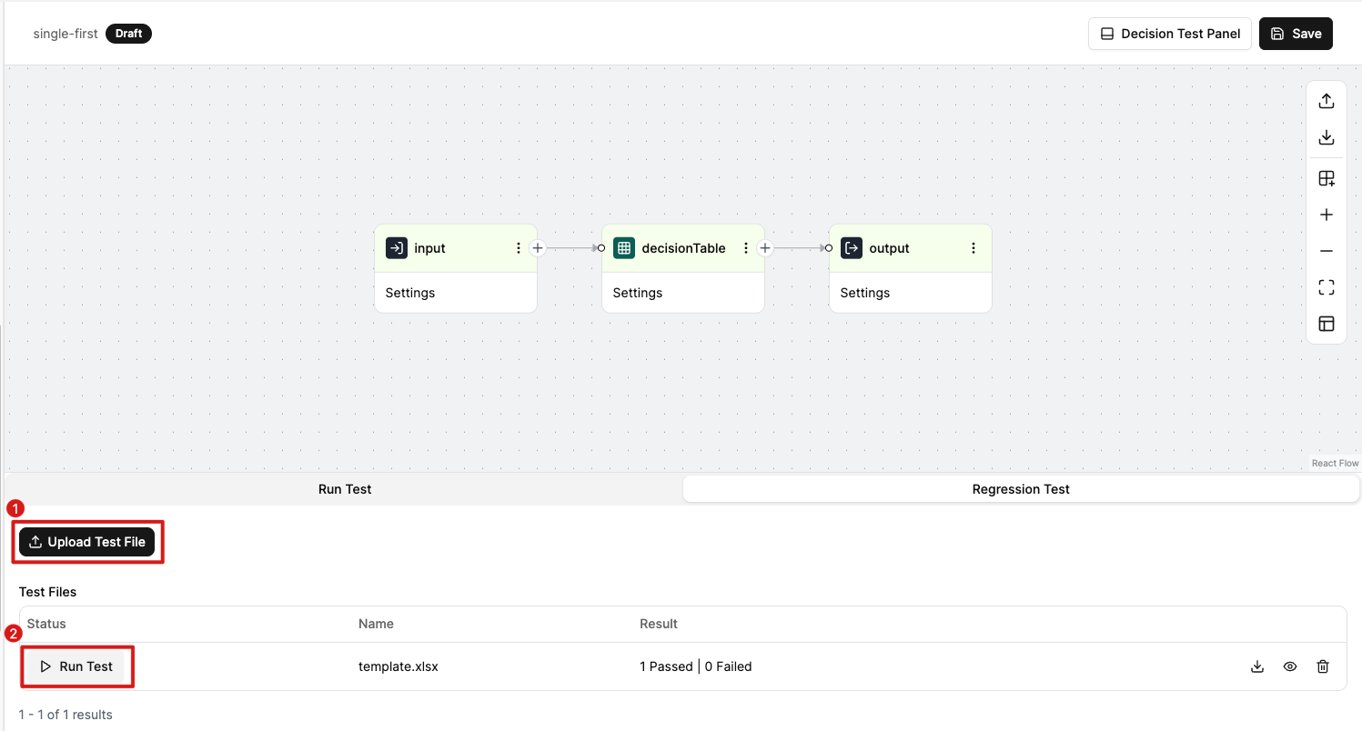 Regression Test Decision Upload