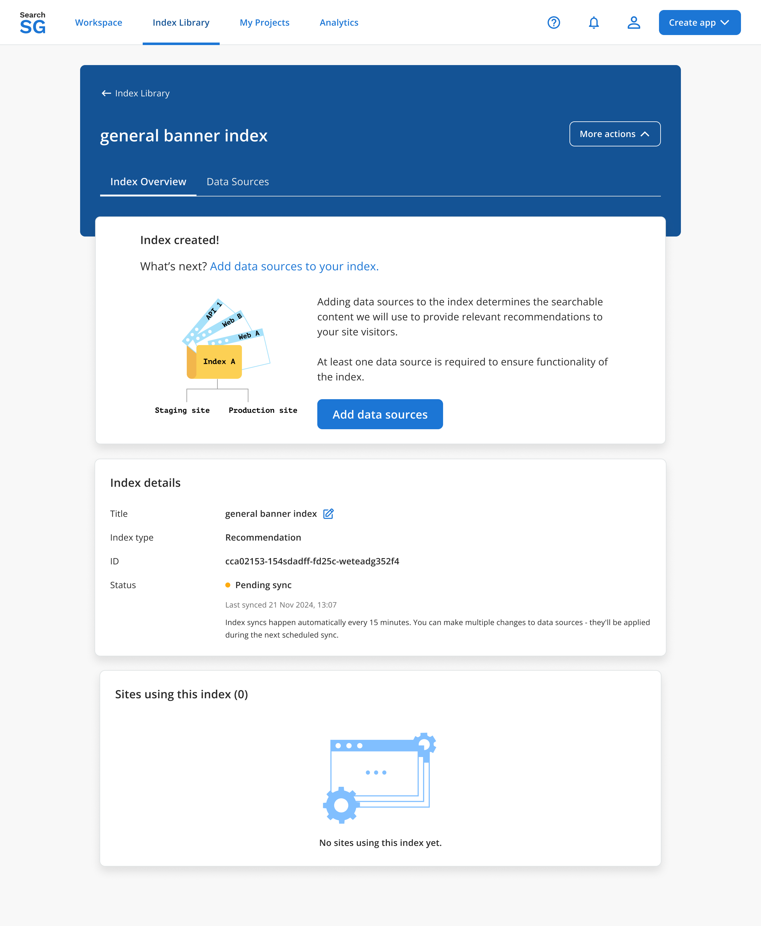 Index Pending Sync