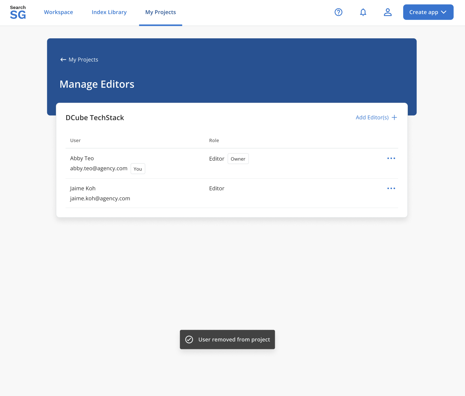 Remove editor
