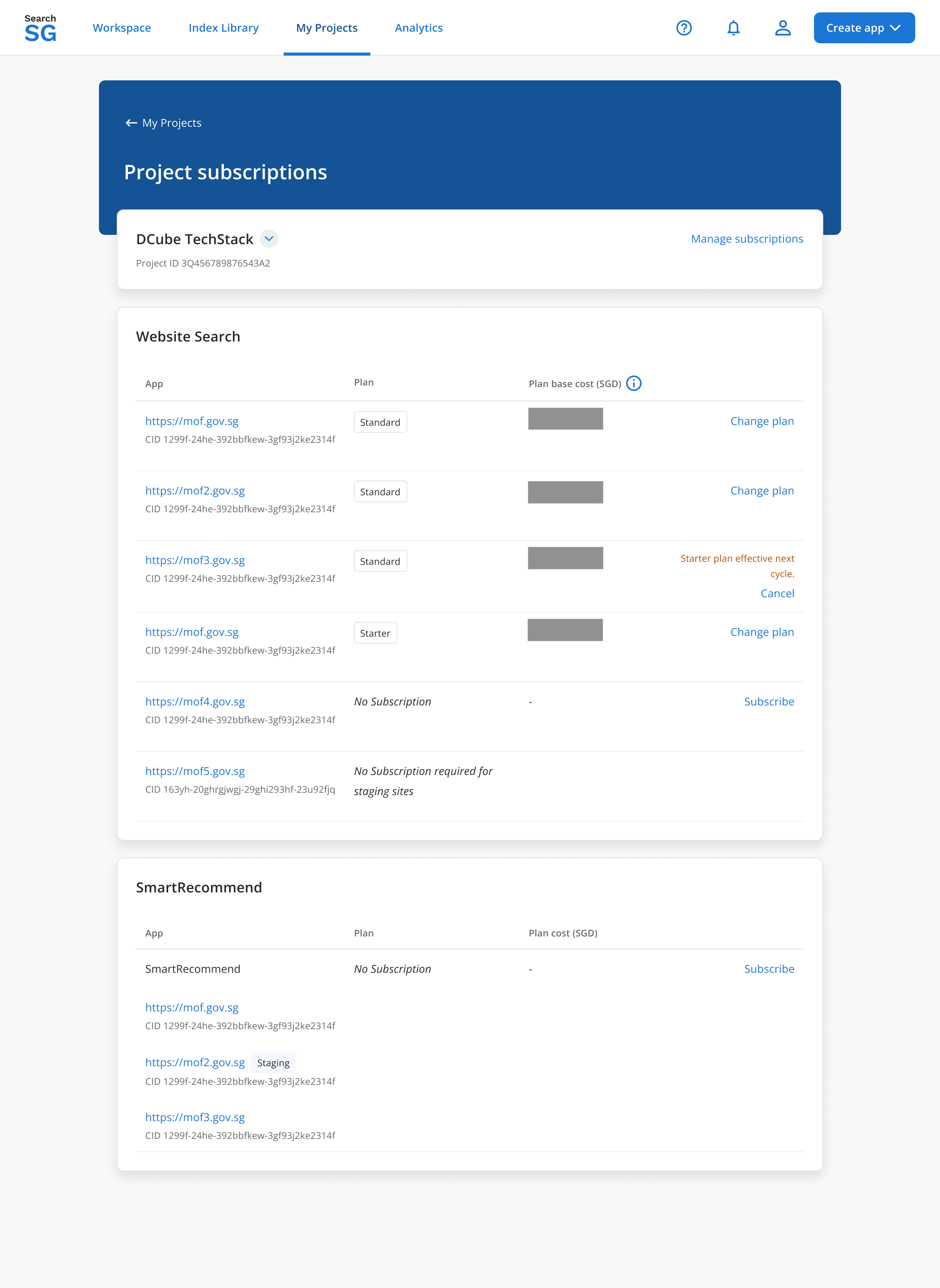 Manage sub