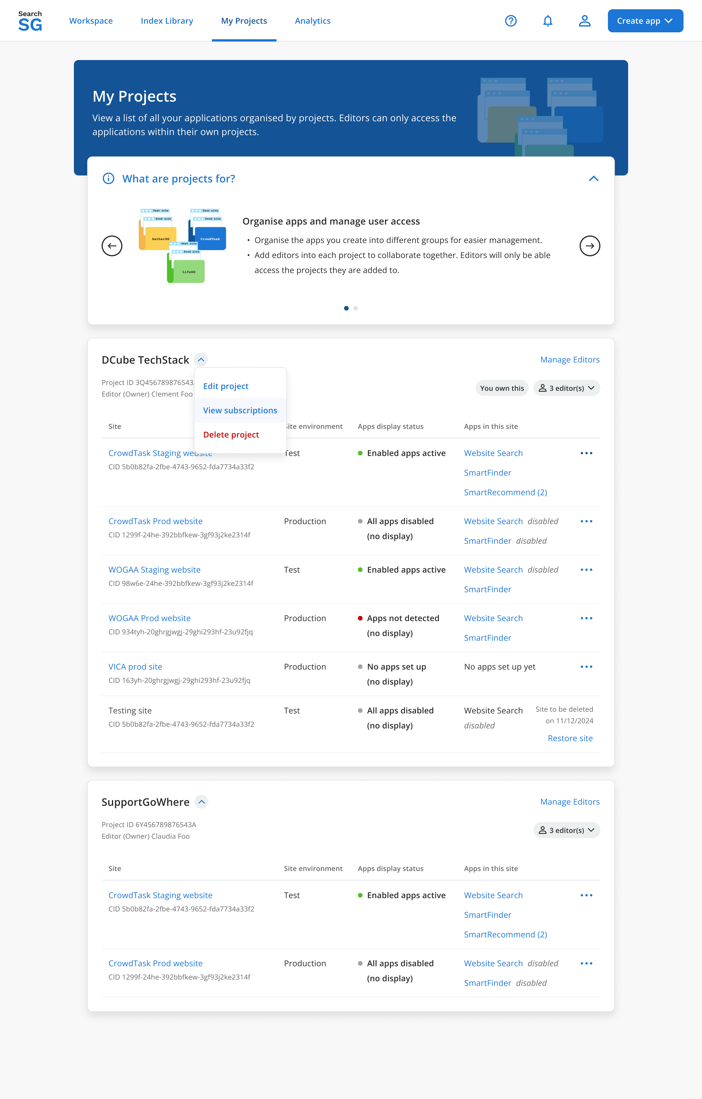 View sub menu