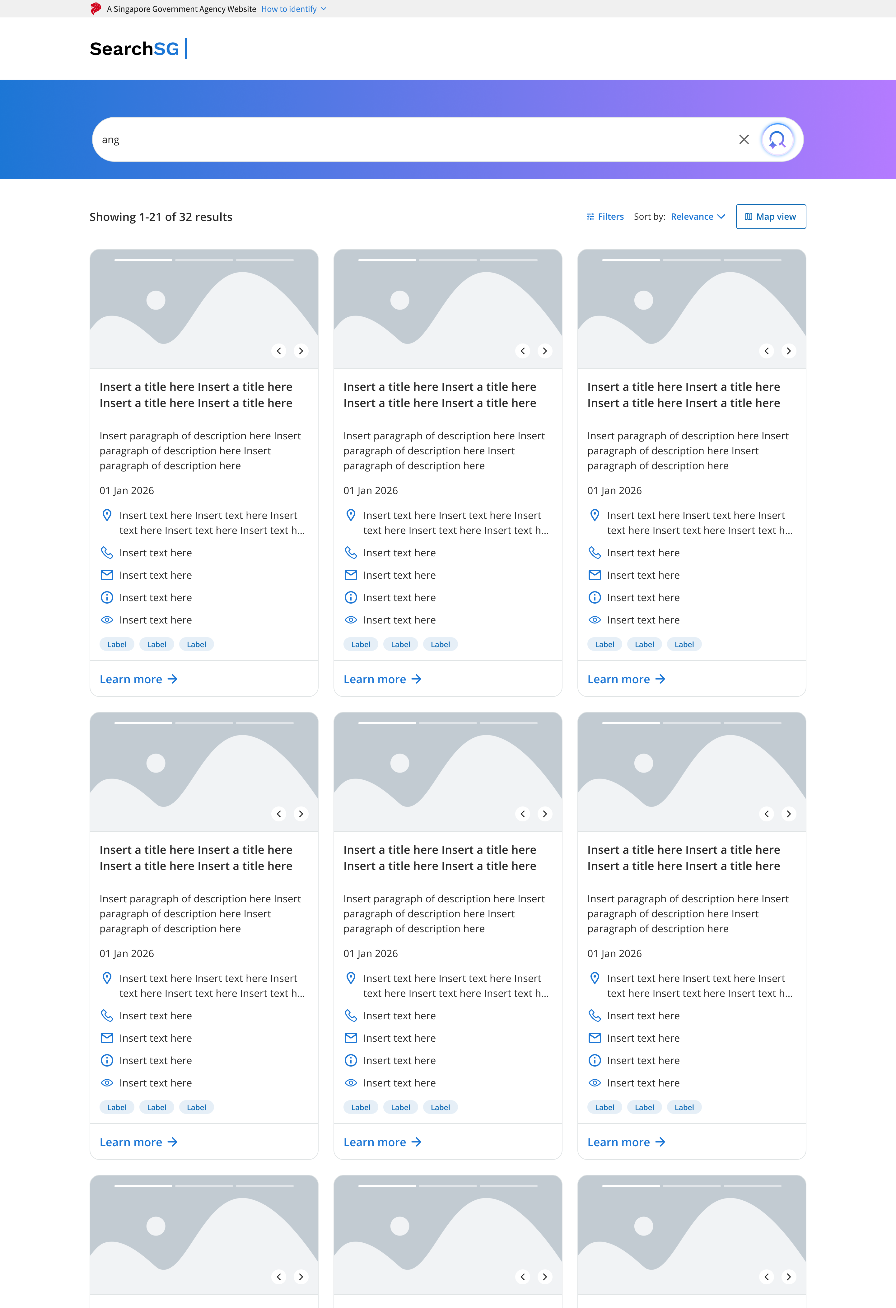 Search results loaded