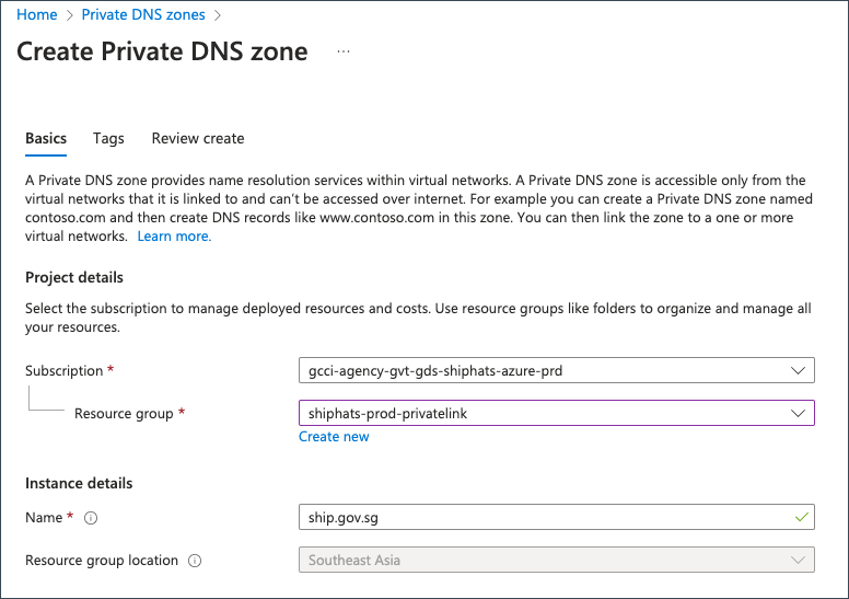 Create-private-dns-zone