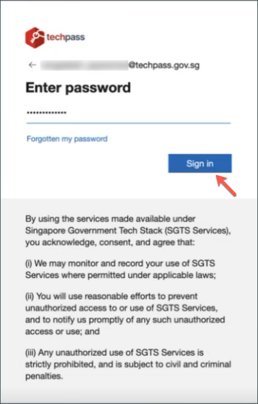 Enter TP password