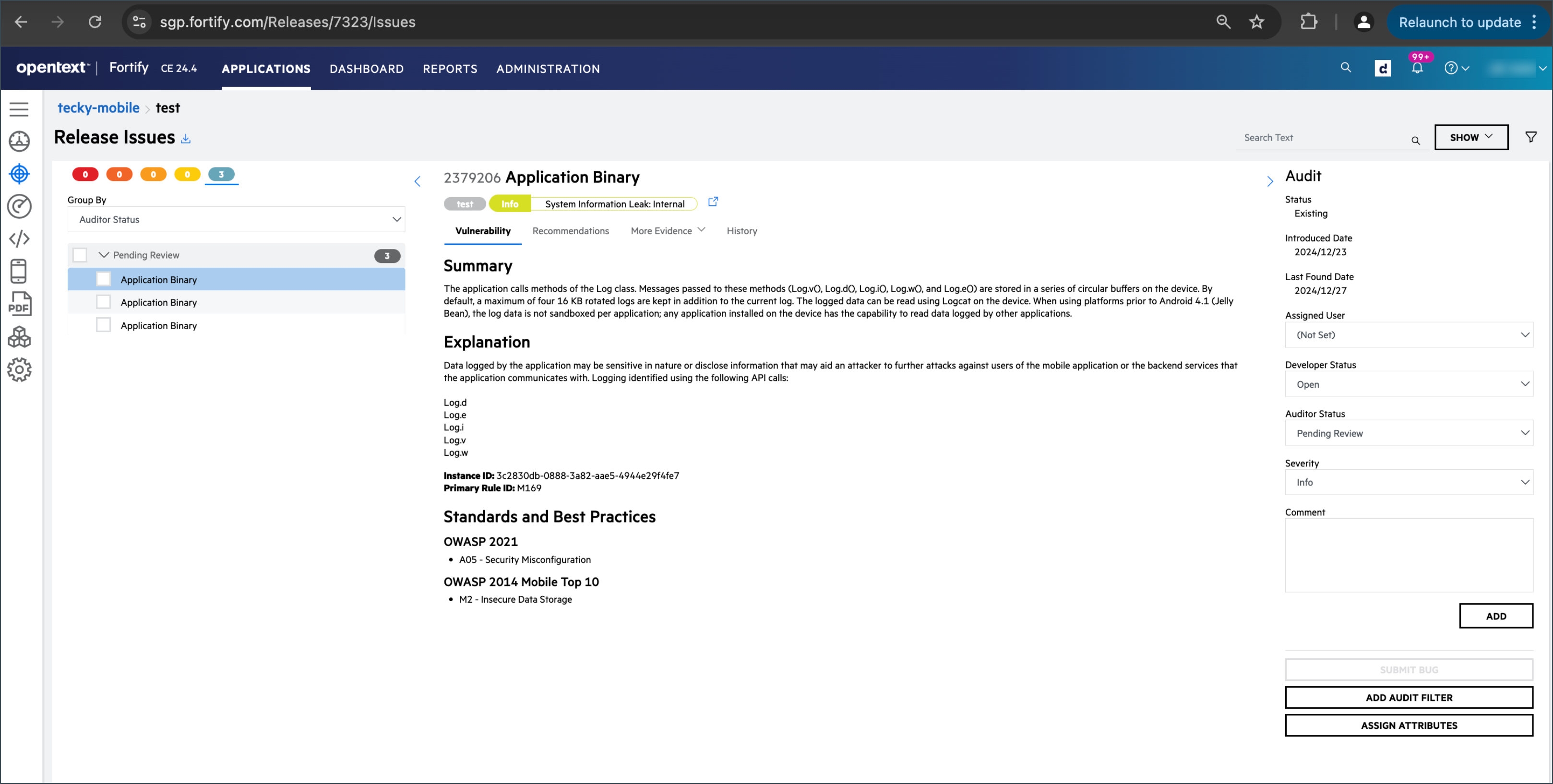 MAST view-release-issues