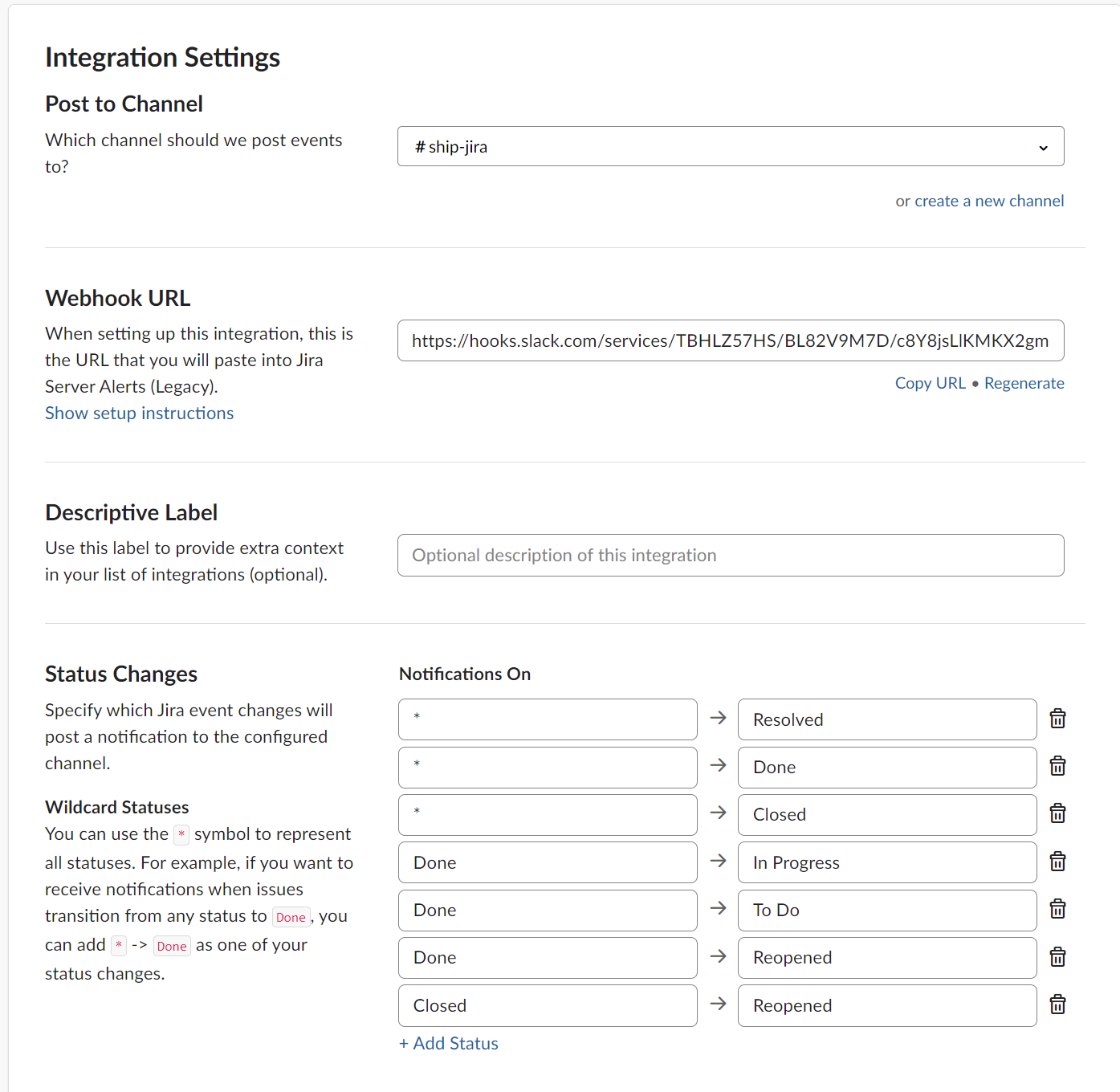 Integration Settings