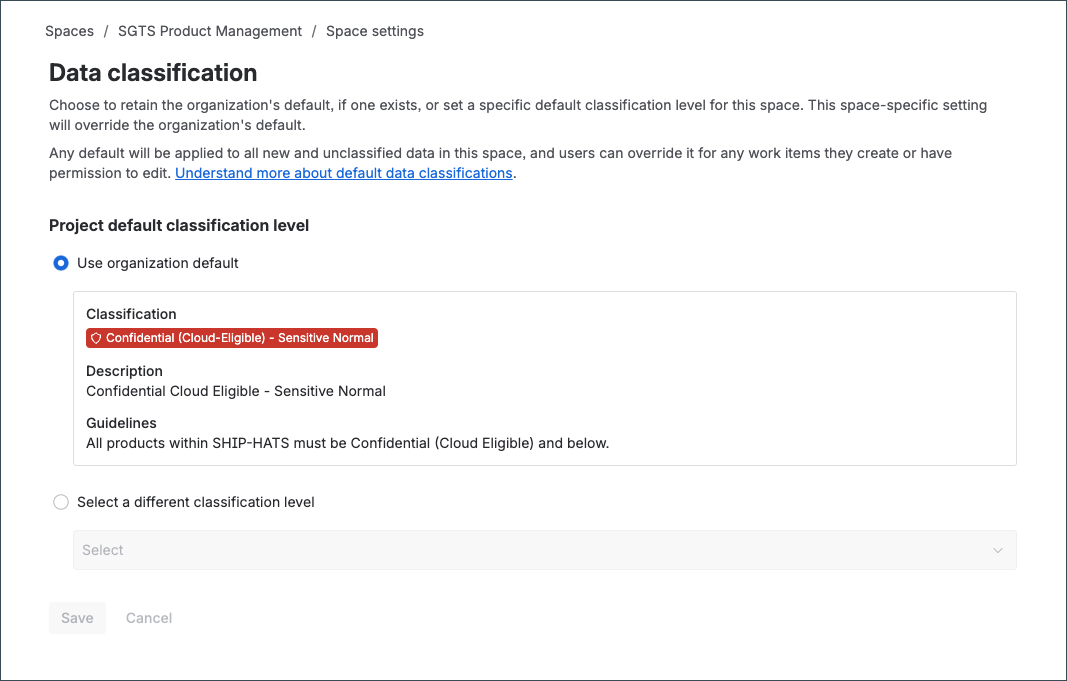Classification Change SHIP-HATS Docs