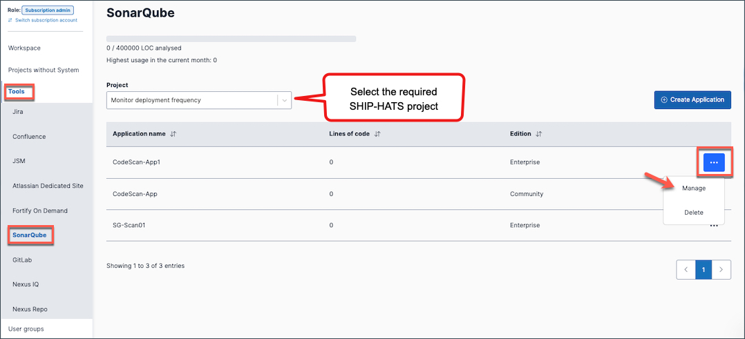 console-manage-sonarqube-app