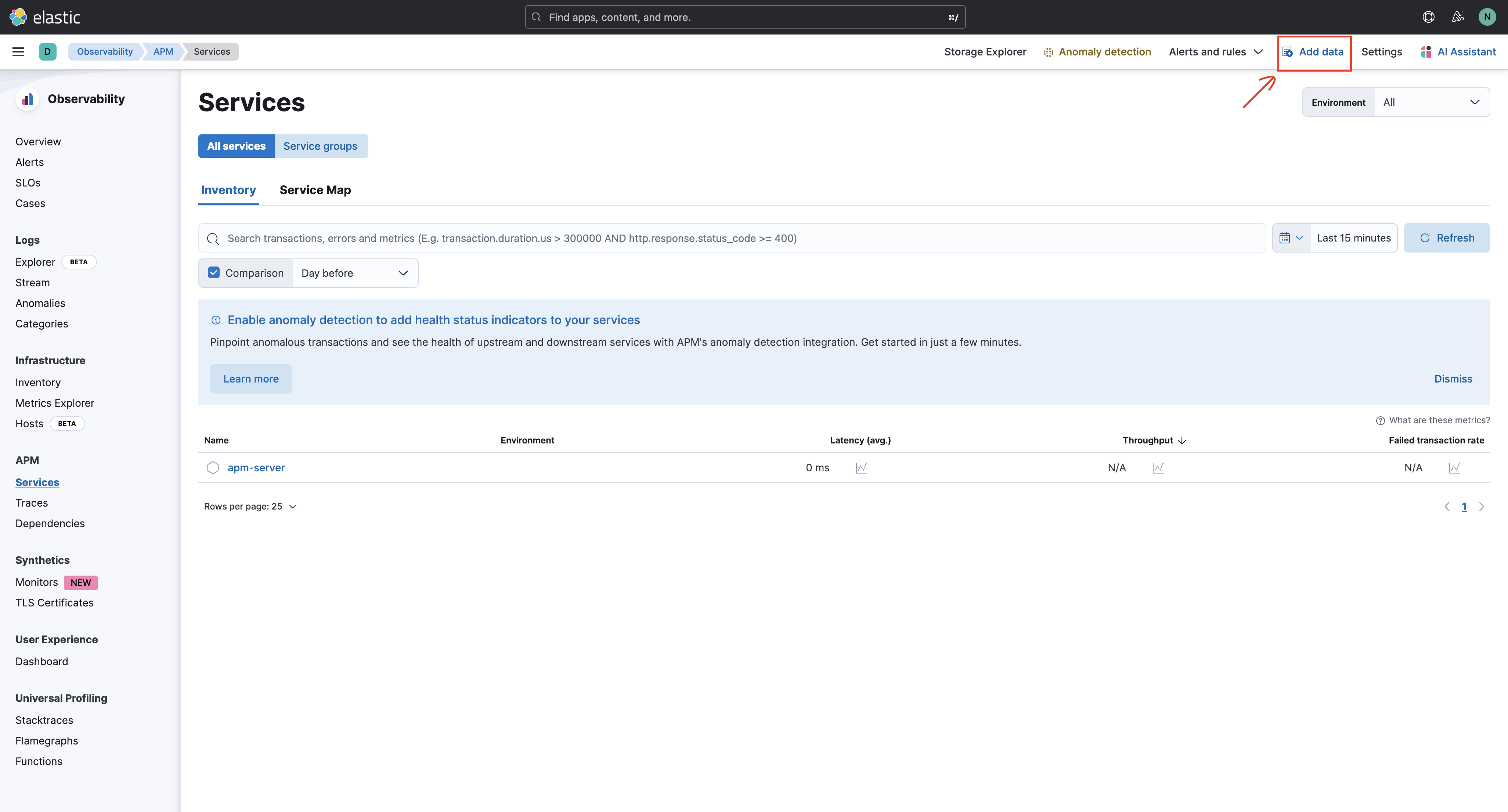 elastic APM add data
