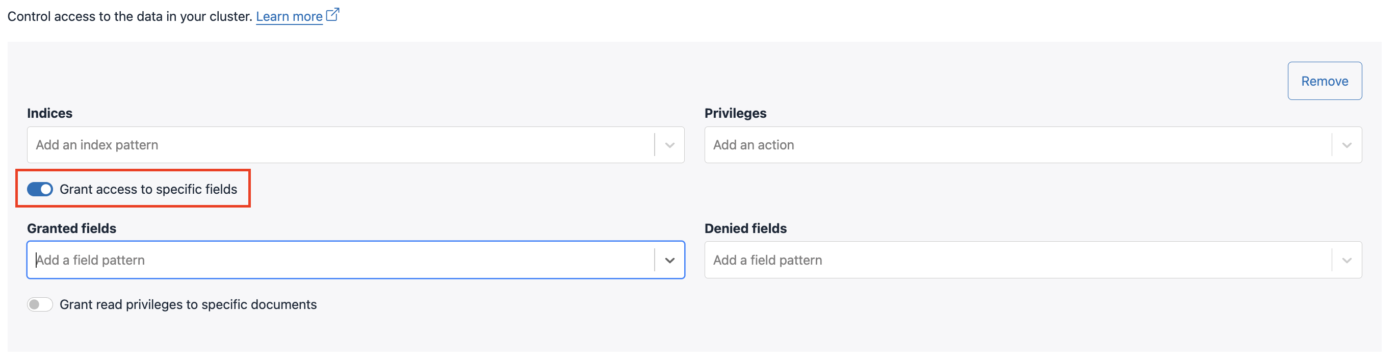Custom role - example access data
