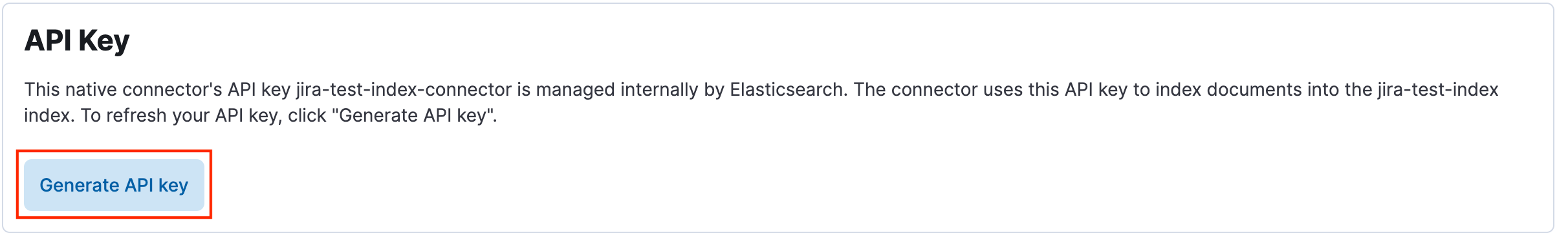 elastic jira generate API key