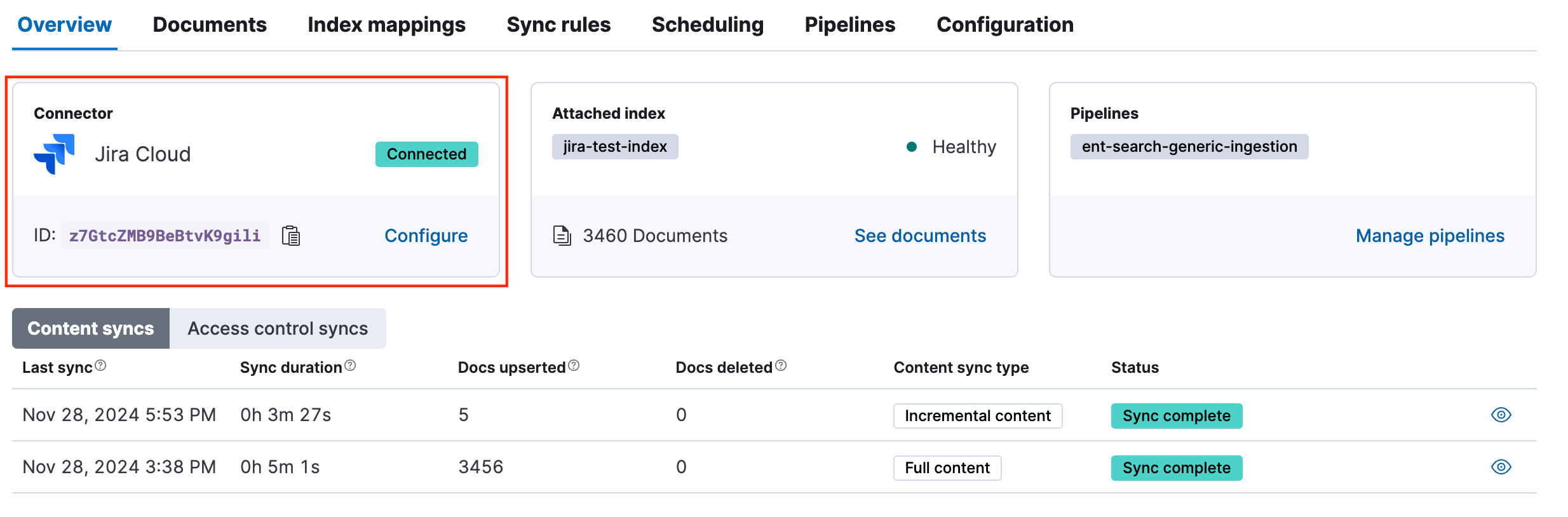 elastic jira sync connector test