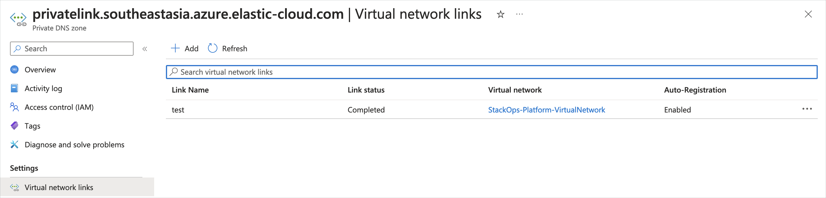 link-vnet-private-dns-zone