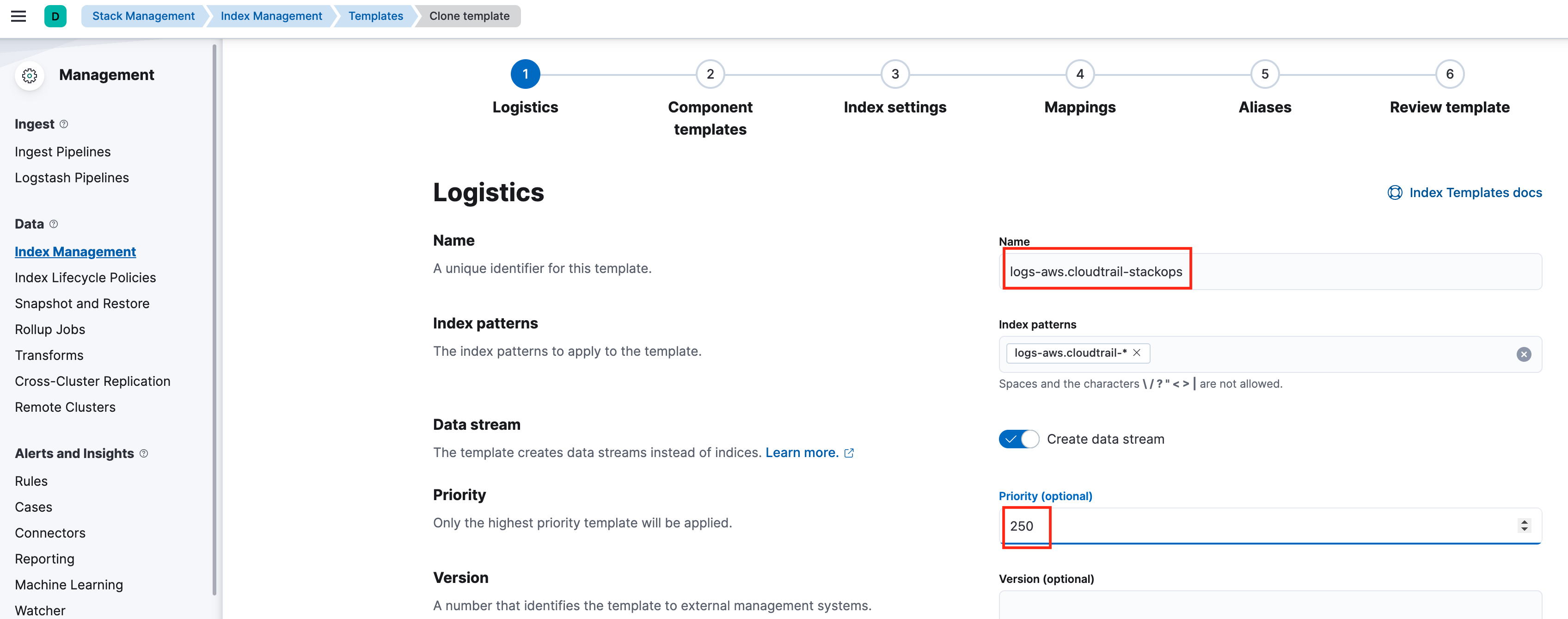SO schema - clone index template
