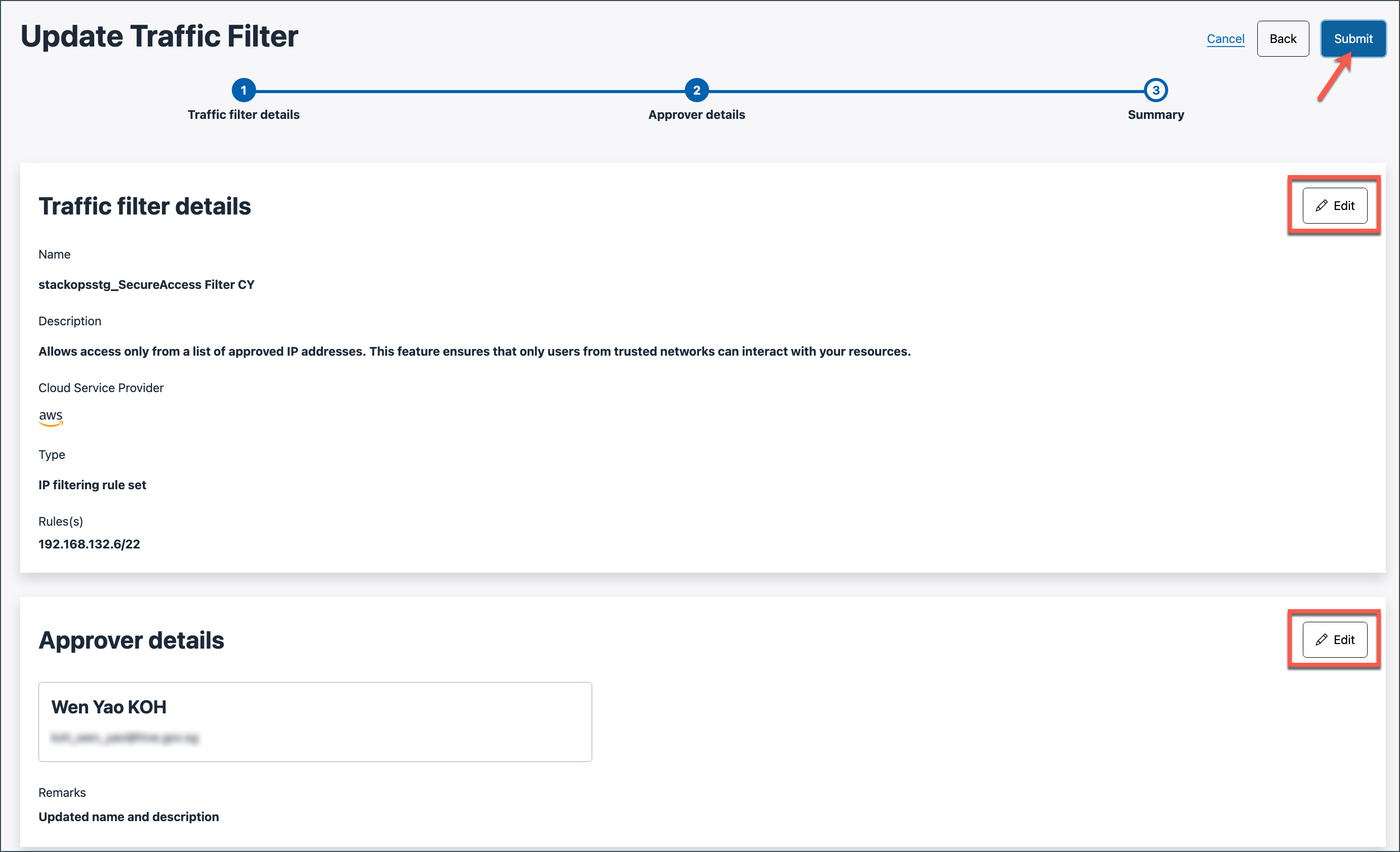 update-traffic-filter