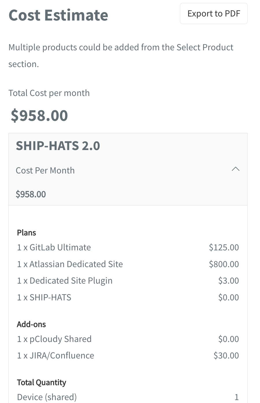 Cost Estimate